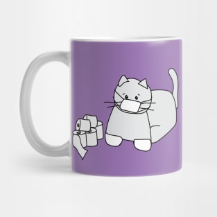 Corona Cat White Gloves Purple Back Mug